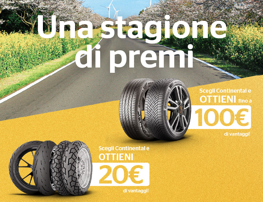 Scegli continental e ottieni da 20€ a 100€ di vantaggi